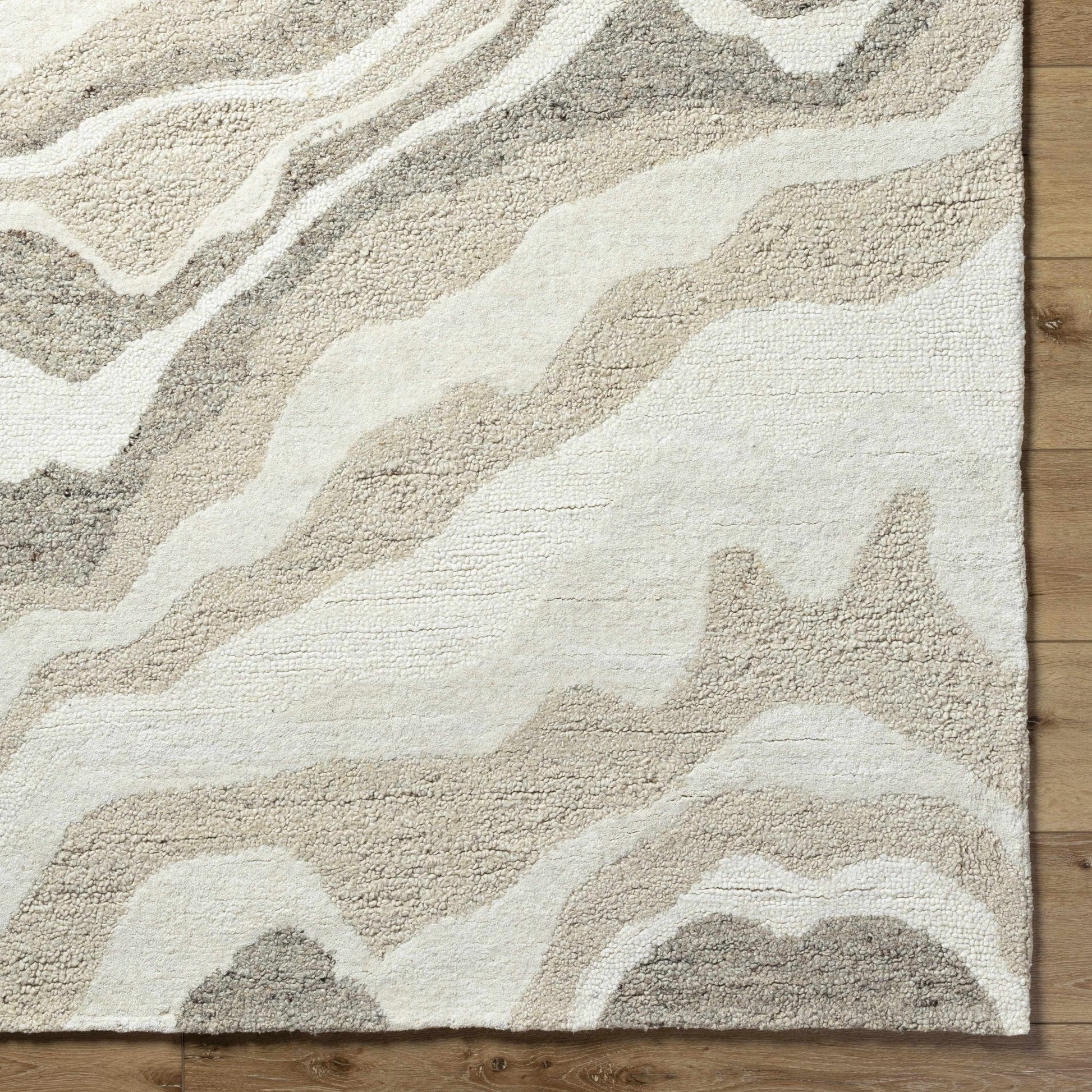 Siani Beige Wool Area Rug - Quahog Bay Bedding