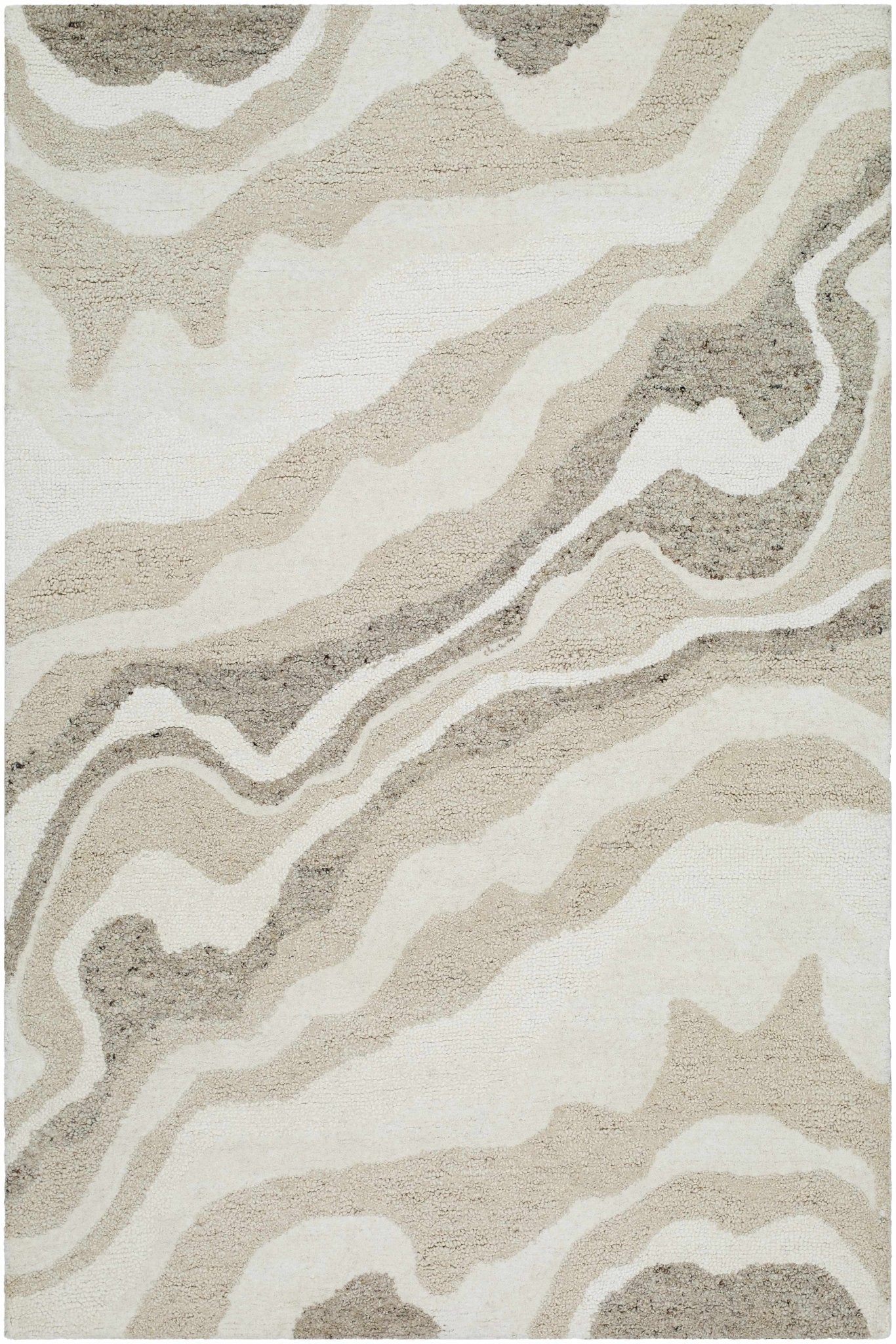 Siani Beige Wool Area Rug - Quahog Bay Bedding
