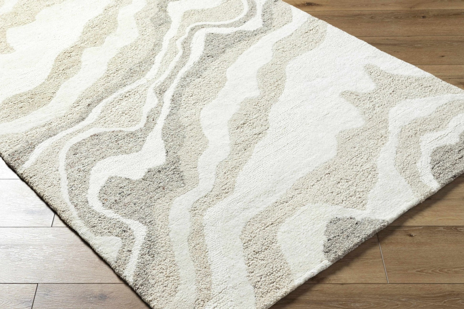 Siani Beige Wool Area Rug - Quahog Bay Bedding