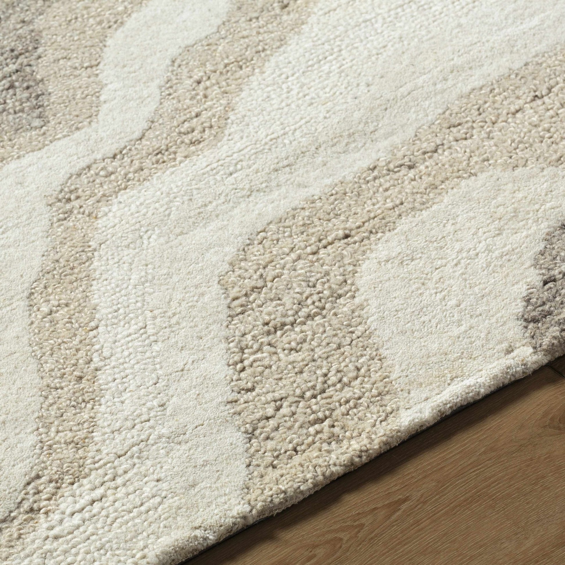 Siani Beige Wool Area Rug - Quahog Bay Bedding