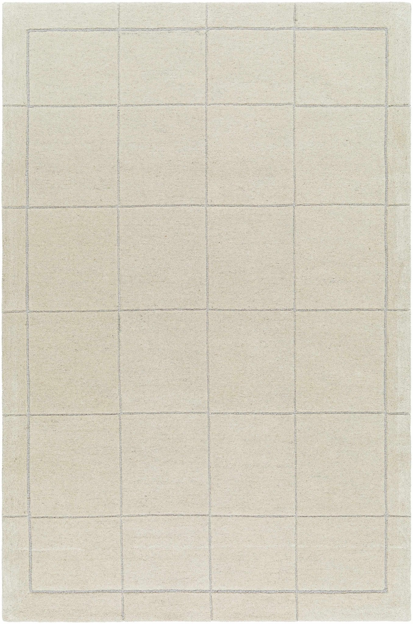 Siarl Cream Checkered Area Rug - Quahog Bay Bedding