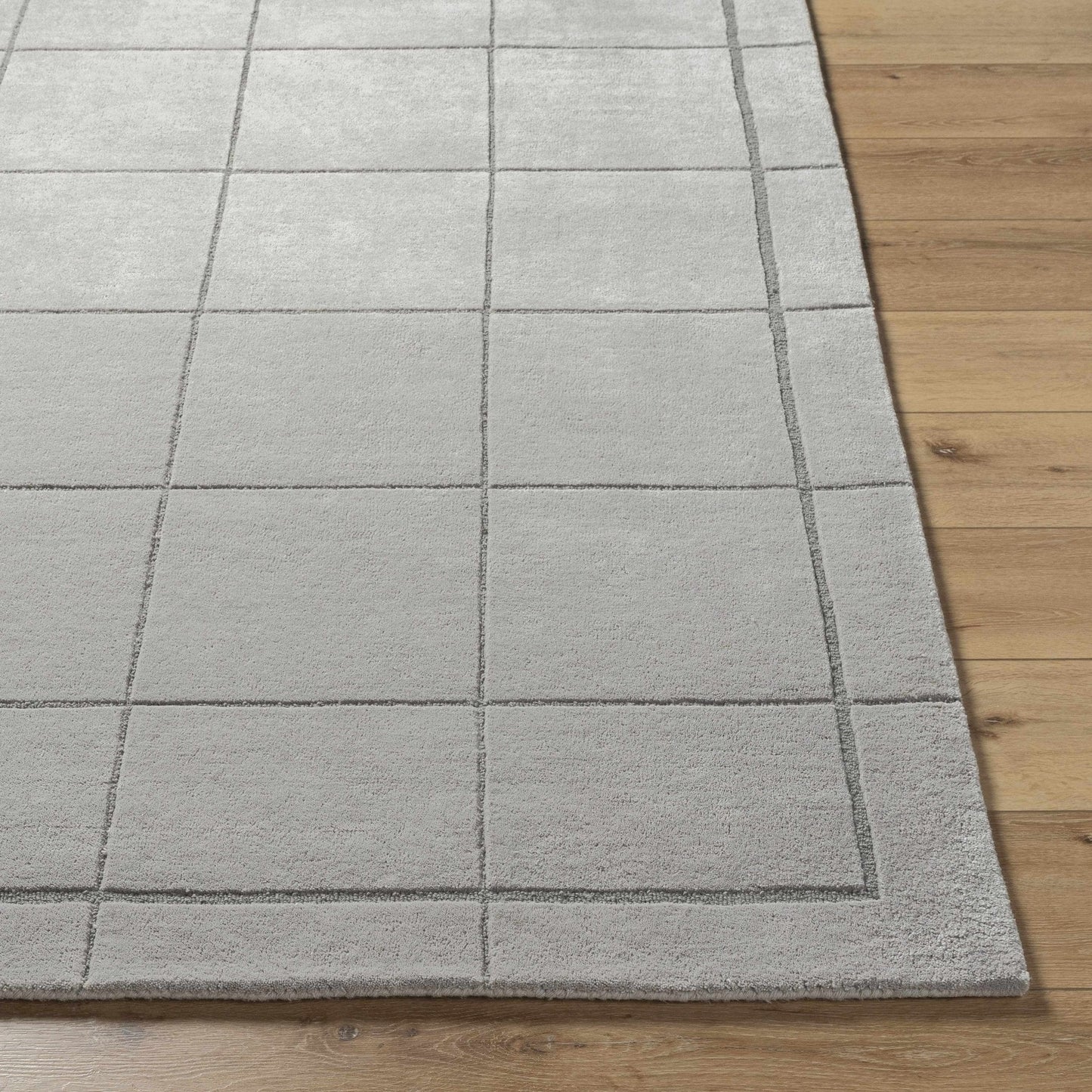 Siarl Gray Checkered Area Rug - Quahog Bay Bedding