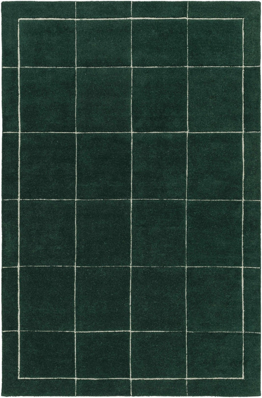 Siarl Green Checkered Area Rug - Quahog Bay Bedding