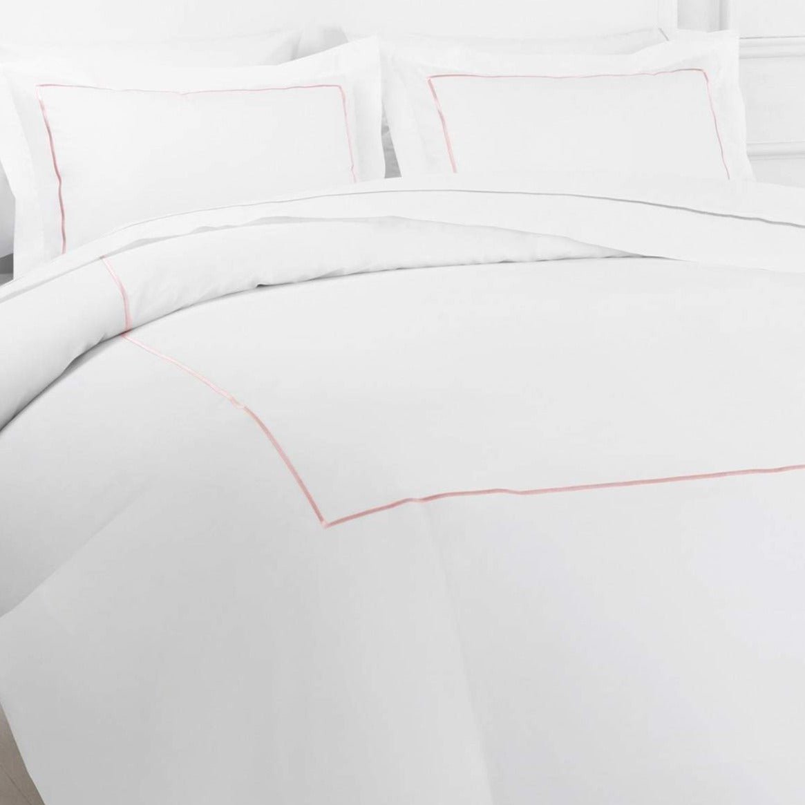 Single Stripe Embroidered Percale Duvet Set - Quahog Bay Bedding