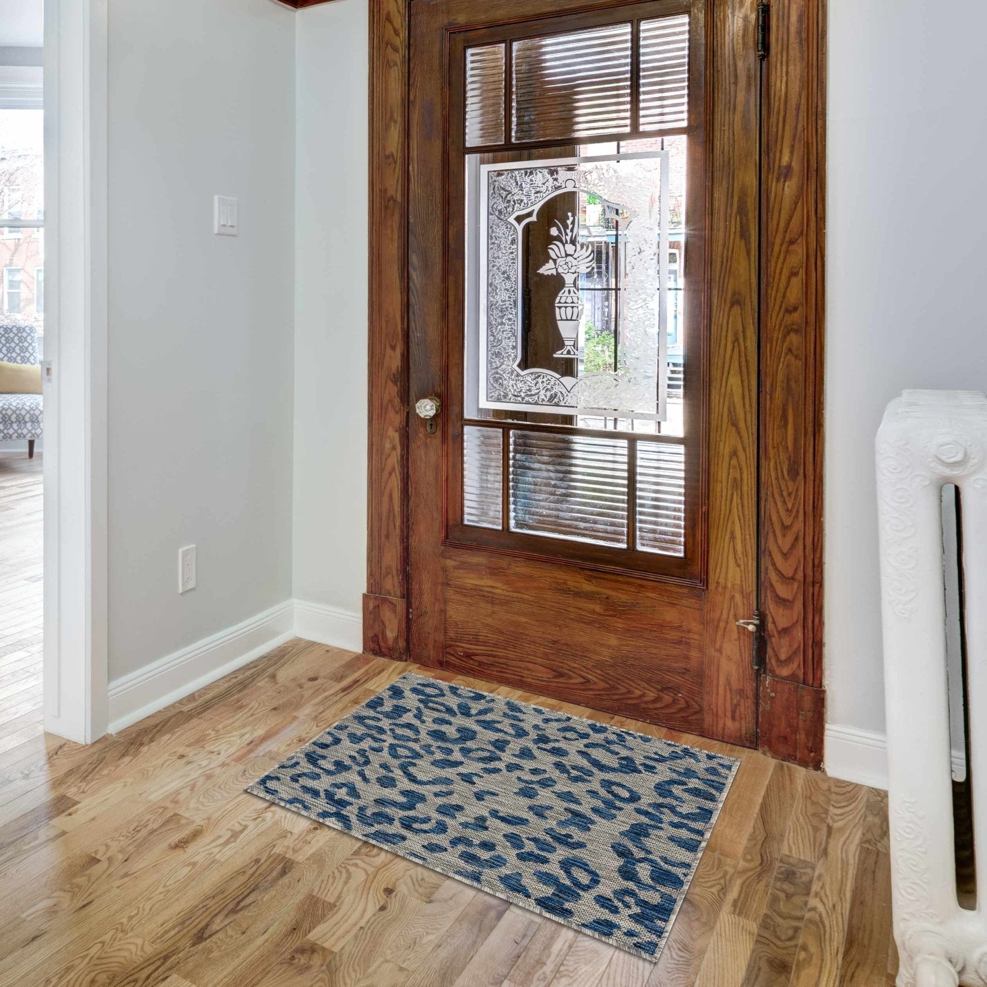 Skipsea Blue Leopard Performance Rug - Quahog Bay Bedding