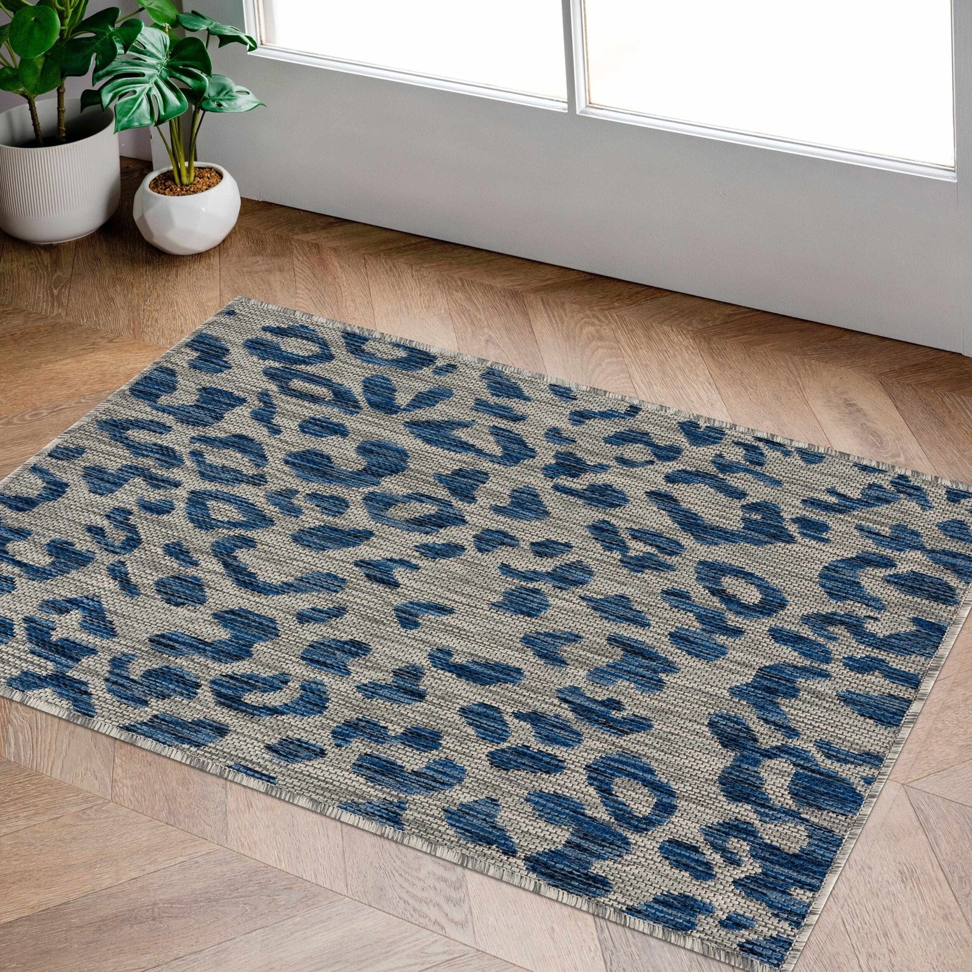 Skipsea Blue Leopard Performance Rug - Quahog Bay Bedding