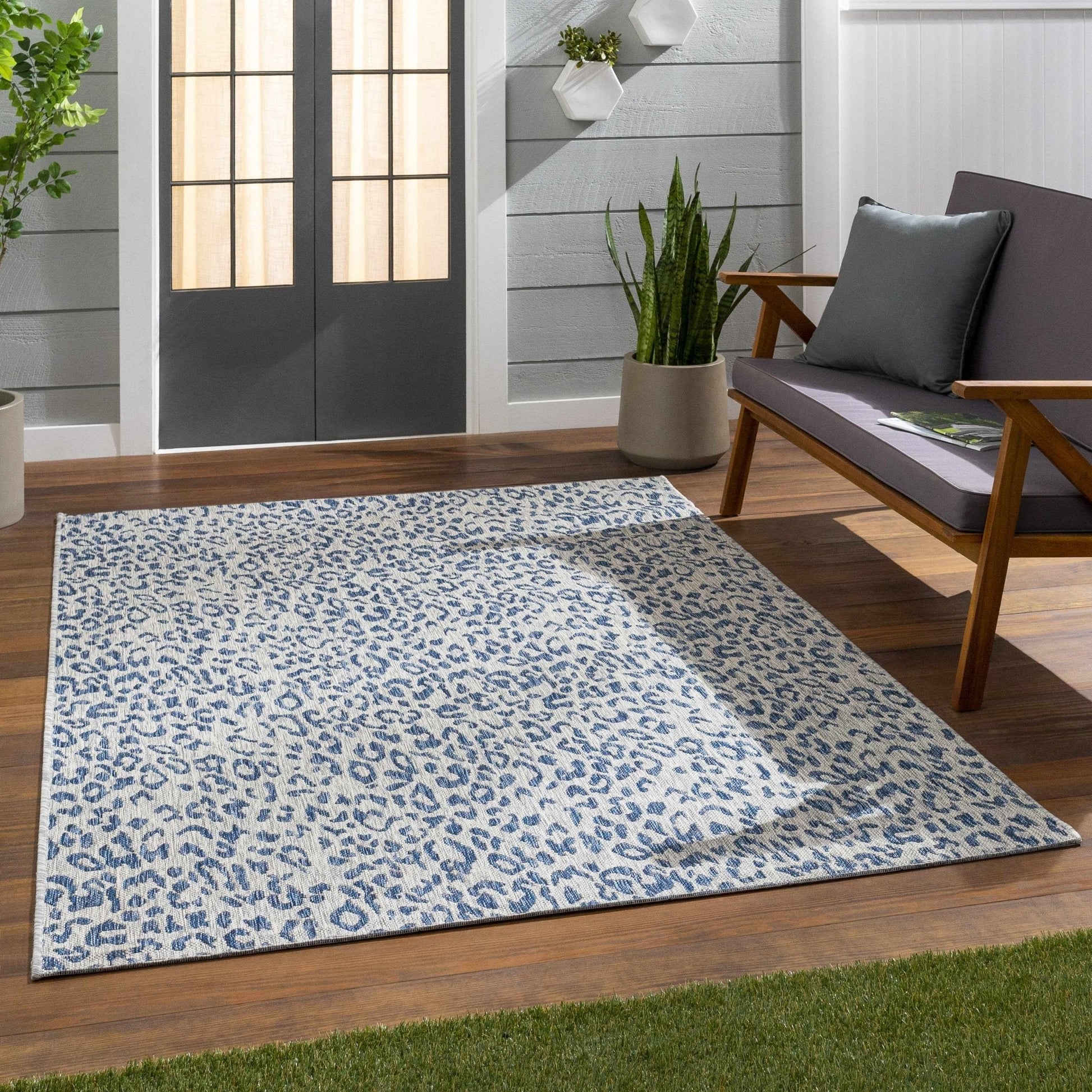 Skipsea Blue Leopard Performance Rug - Quahog Bay Bedding
