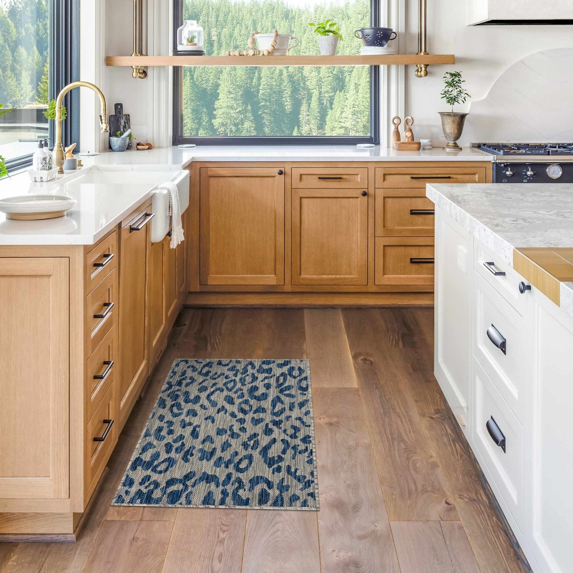 Skipsea Blue Leopard Performance Rug - Quahog Bay Bedding