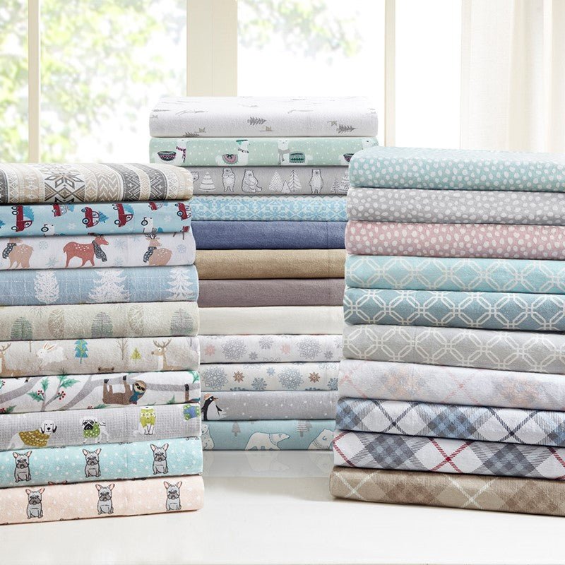 Sleep Philosophy Flannel 100% Cotton Flannel Sheet Set Solid & Prints - Quahog Bay Bedding