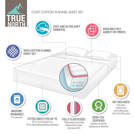 Sleep Philosophy Flannel 100% Cotton Flannel Sheet Set Solid & Prints - Quahog Bay Bedding