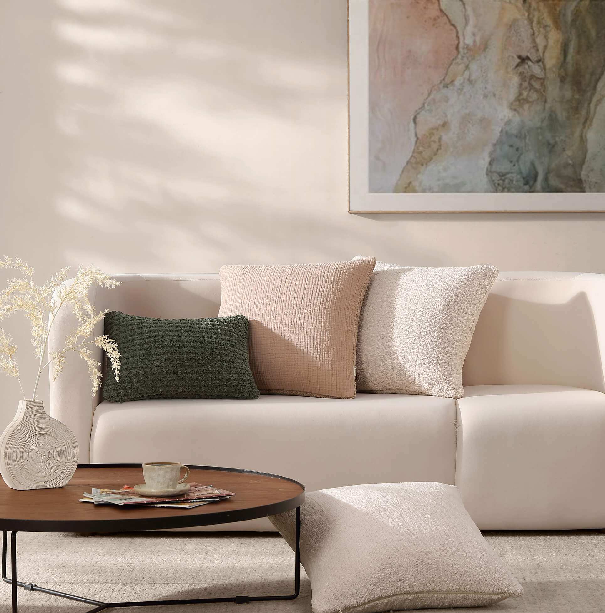 Snug Muslin Throw Pillow - Quahog Bay Bedding