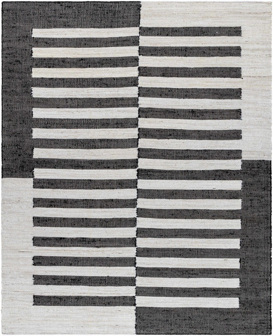 Soren Black&White Jute Area Rug - Quahog Bay Bedding