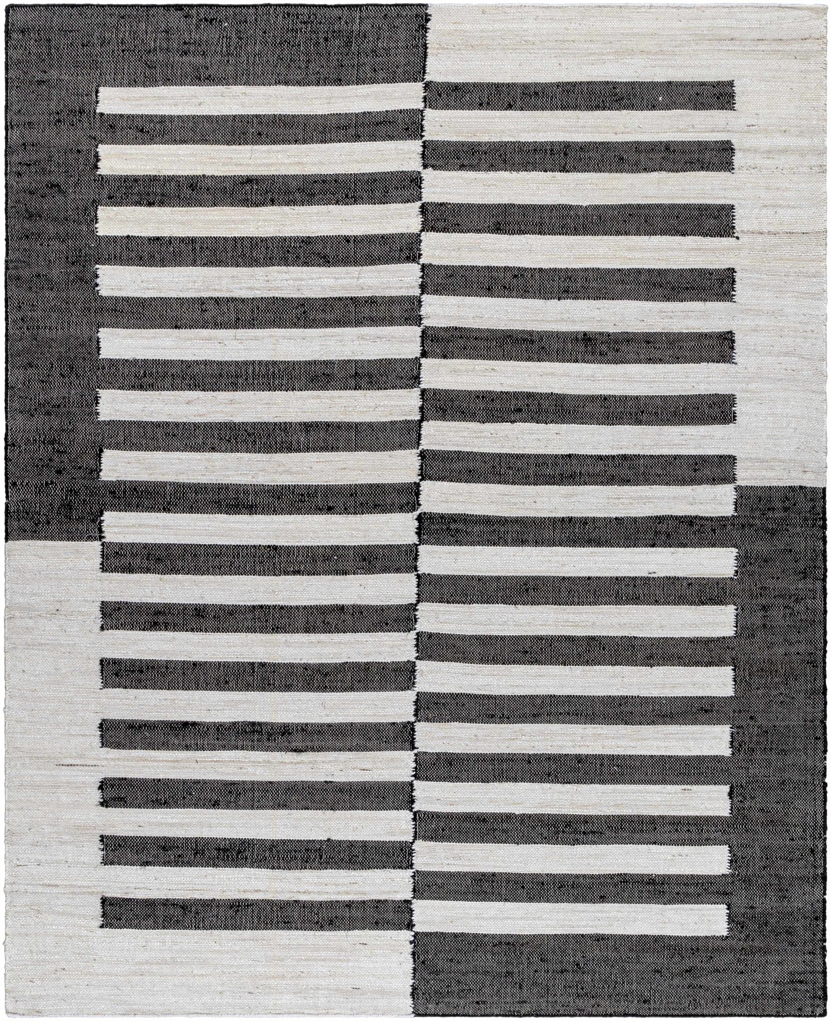 Soren Black&White Jute Area Rug - Quahog Bay Bedding