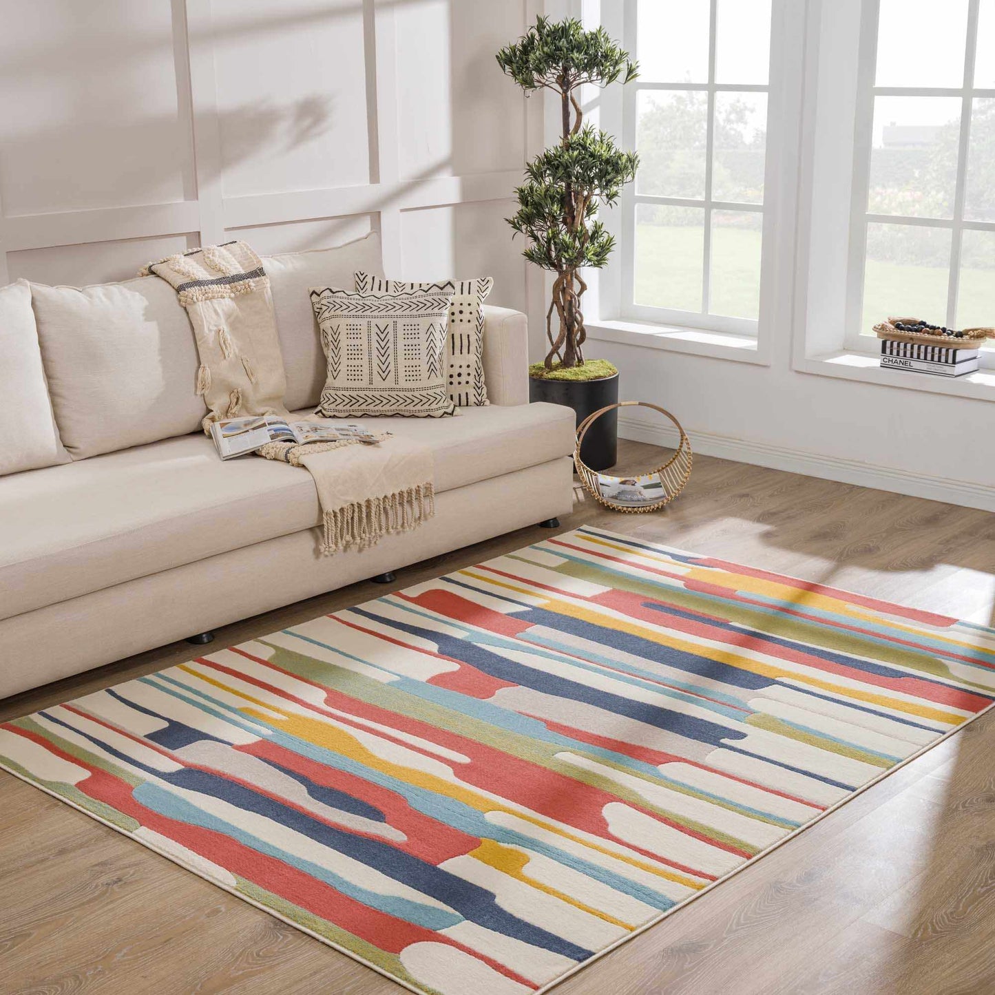 Southfields Colorful Modern Area Carpet - Medium Pile - Contemporary Rug - Quahog Bay Bedding