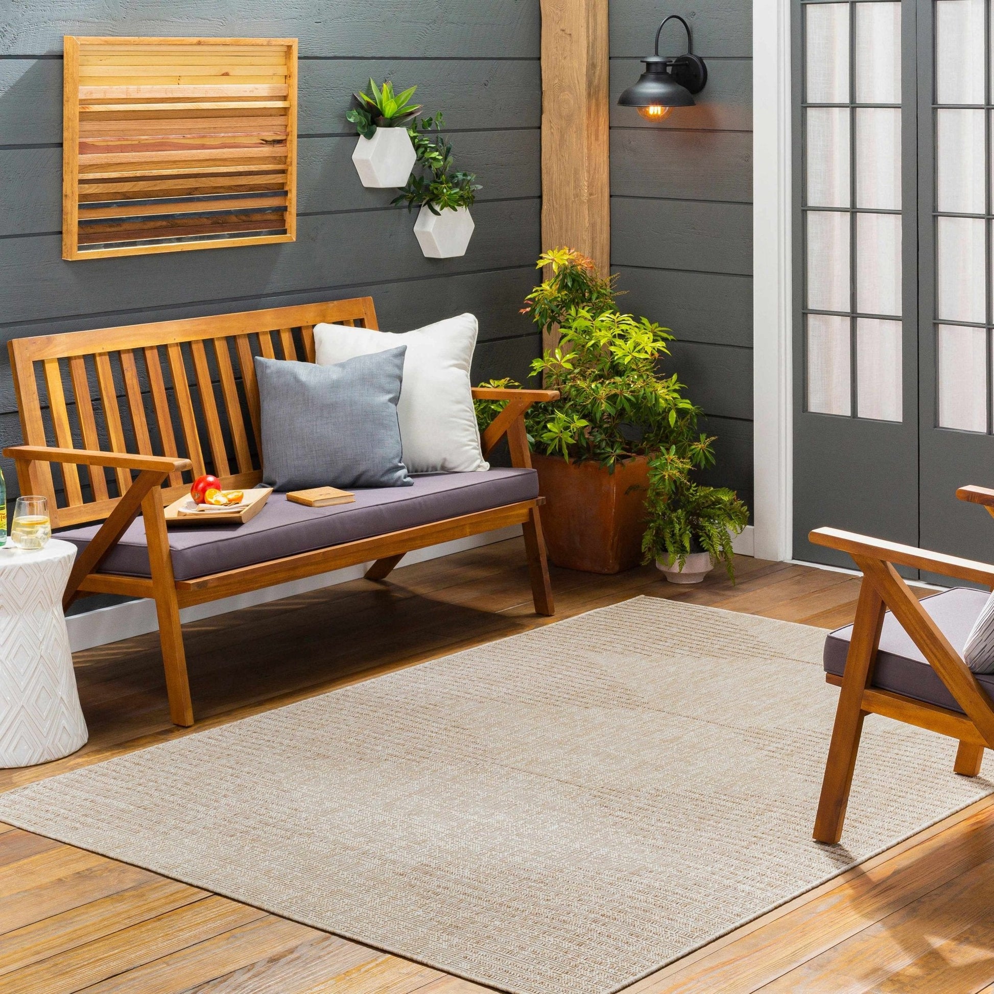 Stephan Beige Outdoor Rug - Quahog Bay Bedding