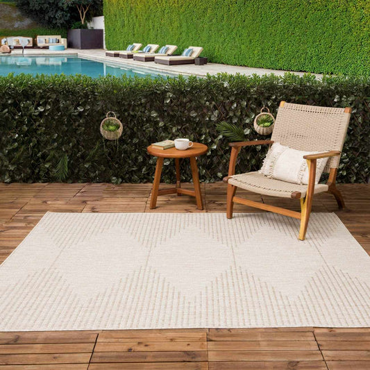 Stephan Beige Outdoor Rug - Quahog Bay Bedding