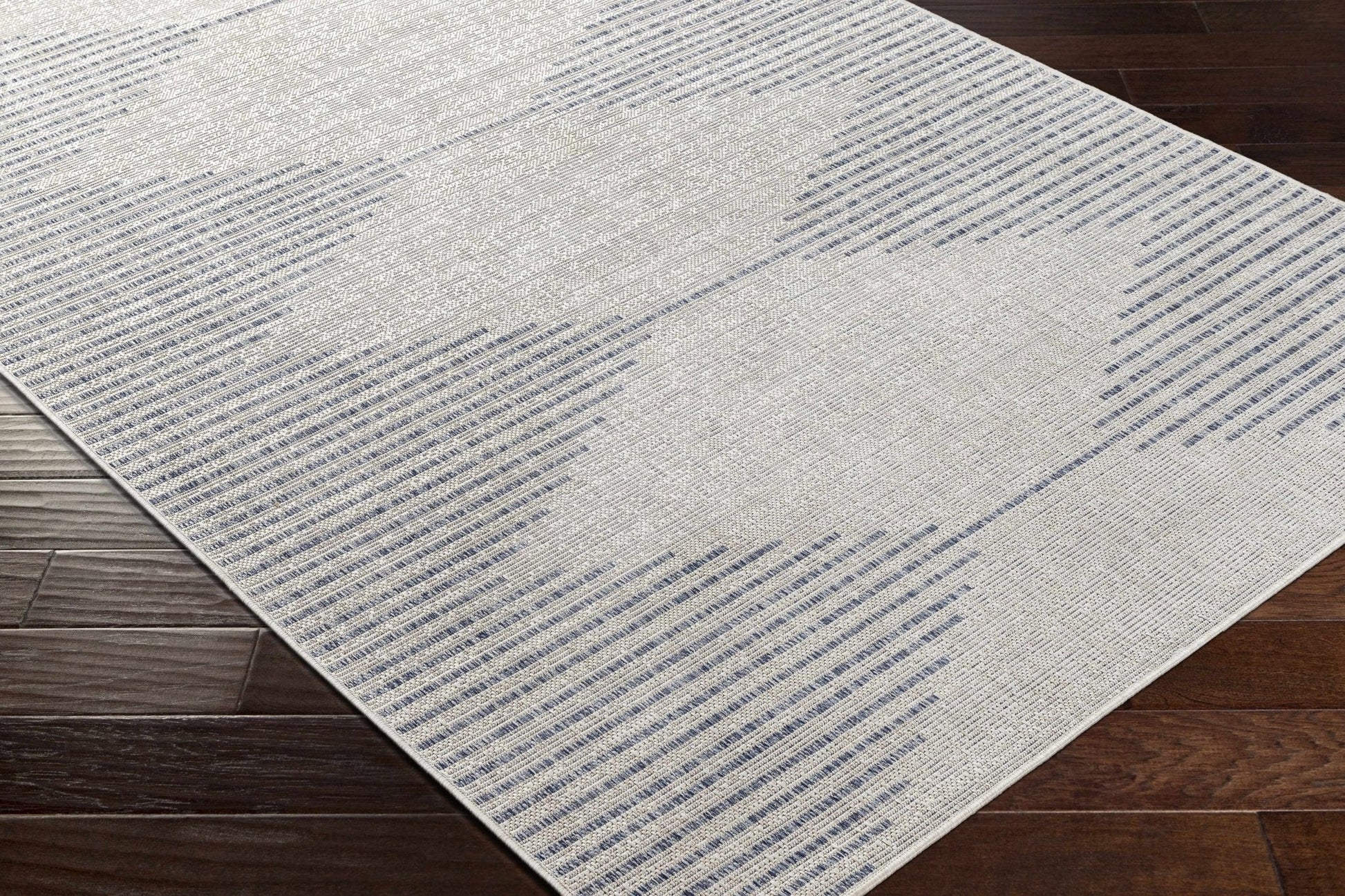 Stephan Gray & Blue Outdoor Rug - Quahog Bay Bedding