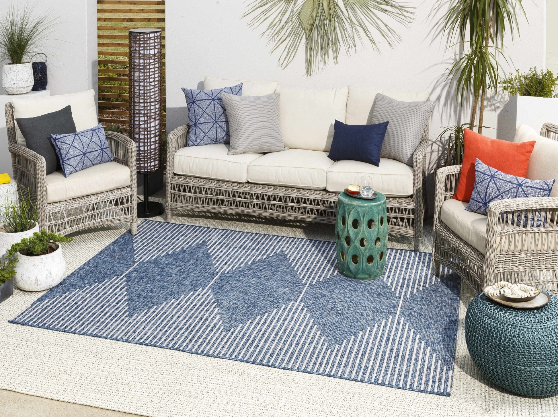 Stephan Navy Outdoor Rug - Quahog Bay Bedding