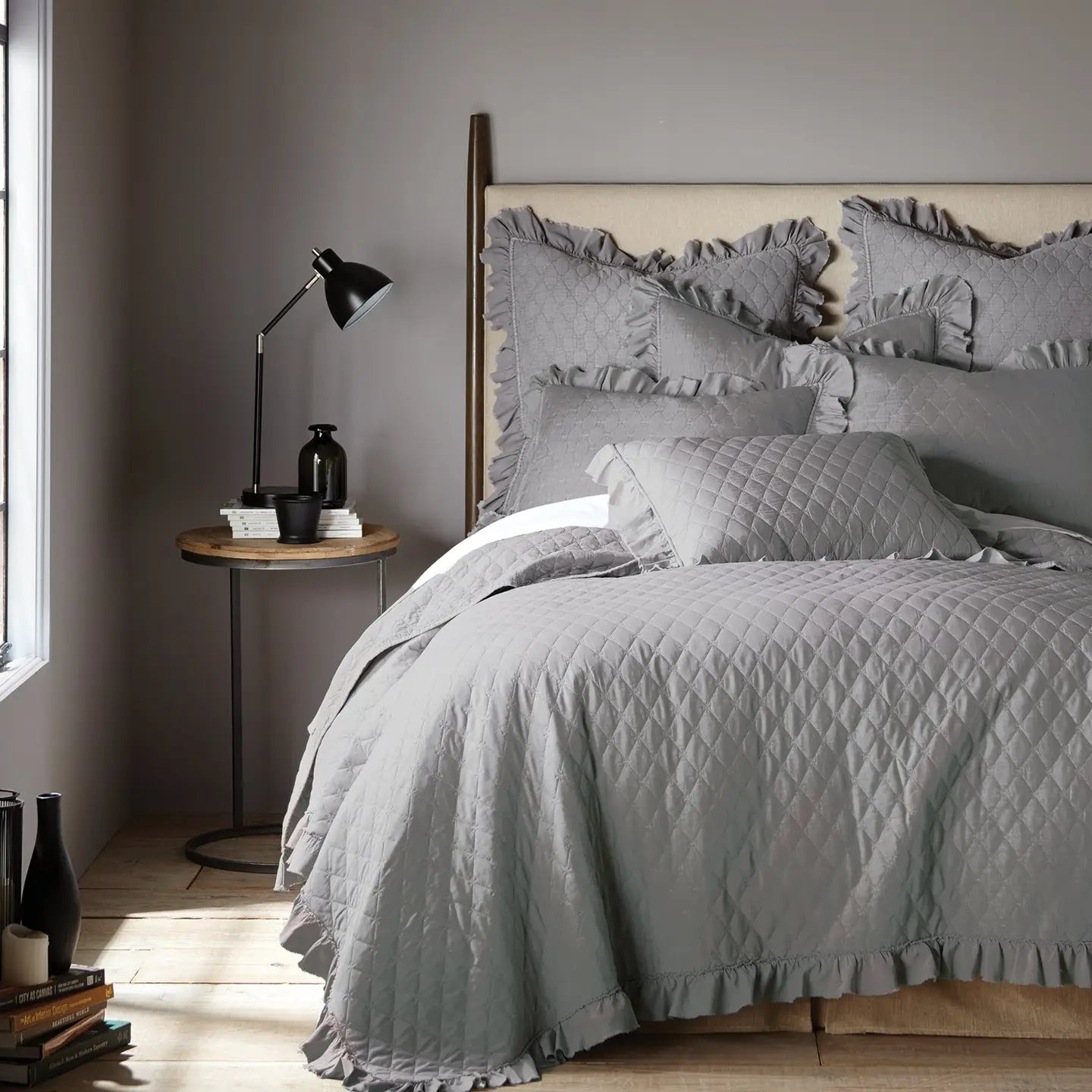 Stonewashed Grey Quilt Set - Quahog Bay Bedding