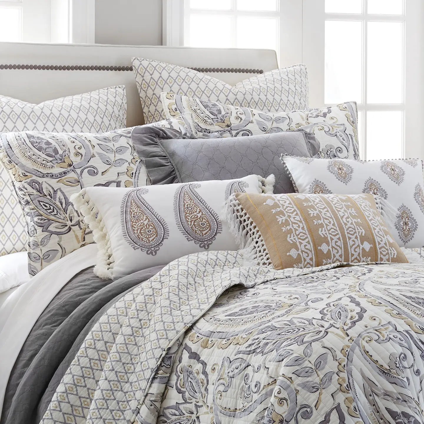 Tamsin Grey Quilt Set - Quahog Bay Bedding