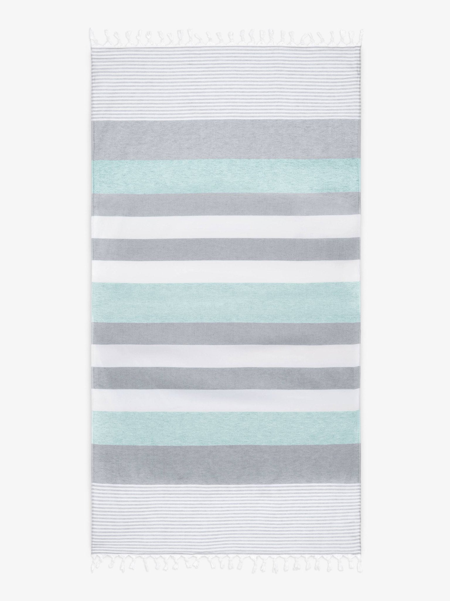 Teal & Gray Cape Cod Turkish Towel - Quahog Bay Bedding