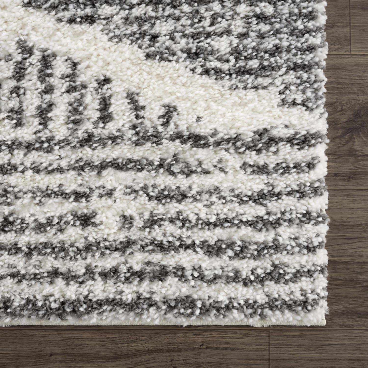 Trunding Plush Charcoal & Cream Area Rug - Plush Pile Rugs - Quahog Bay Bedding