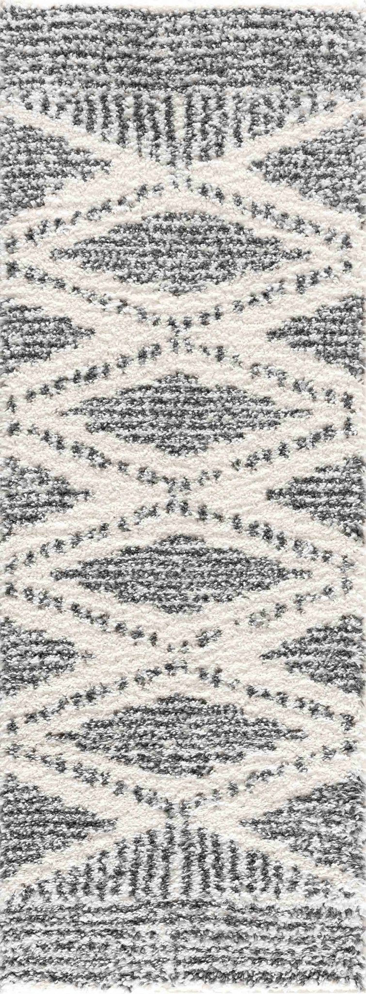 Trunding Plush Charcoal & Cream Area Rug - Plush Pile Rugs - Quahog Bay Bedding