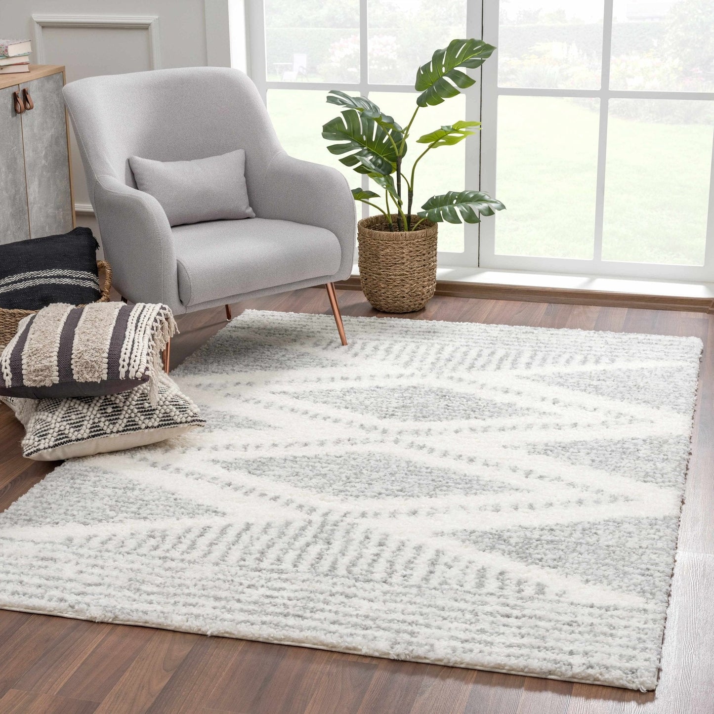 Trunding Plush Area Rug in Gray - Plush Pile Rugs - Quahog Bay Bedding