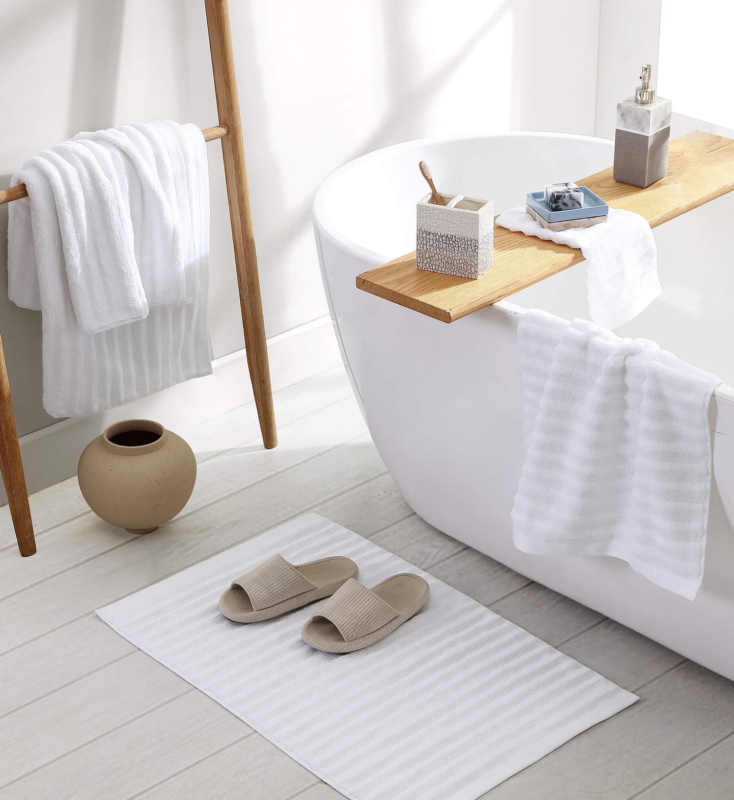 Turkish Cotton Rib Bath Mat - Quahog Bay Bedding