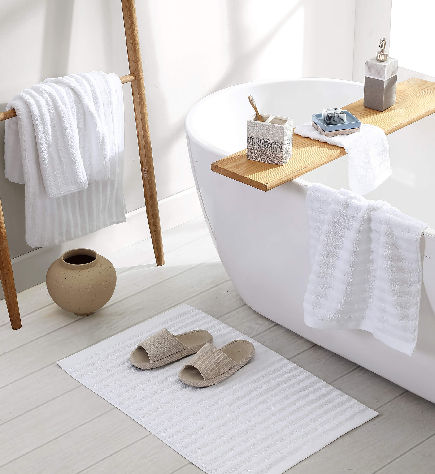 Turkish Cotton Rib Bath Mat - Quahog Bay Bedding