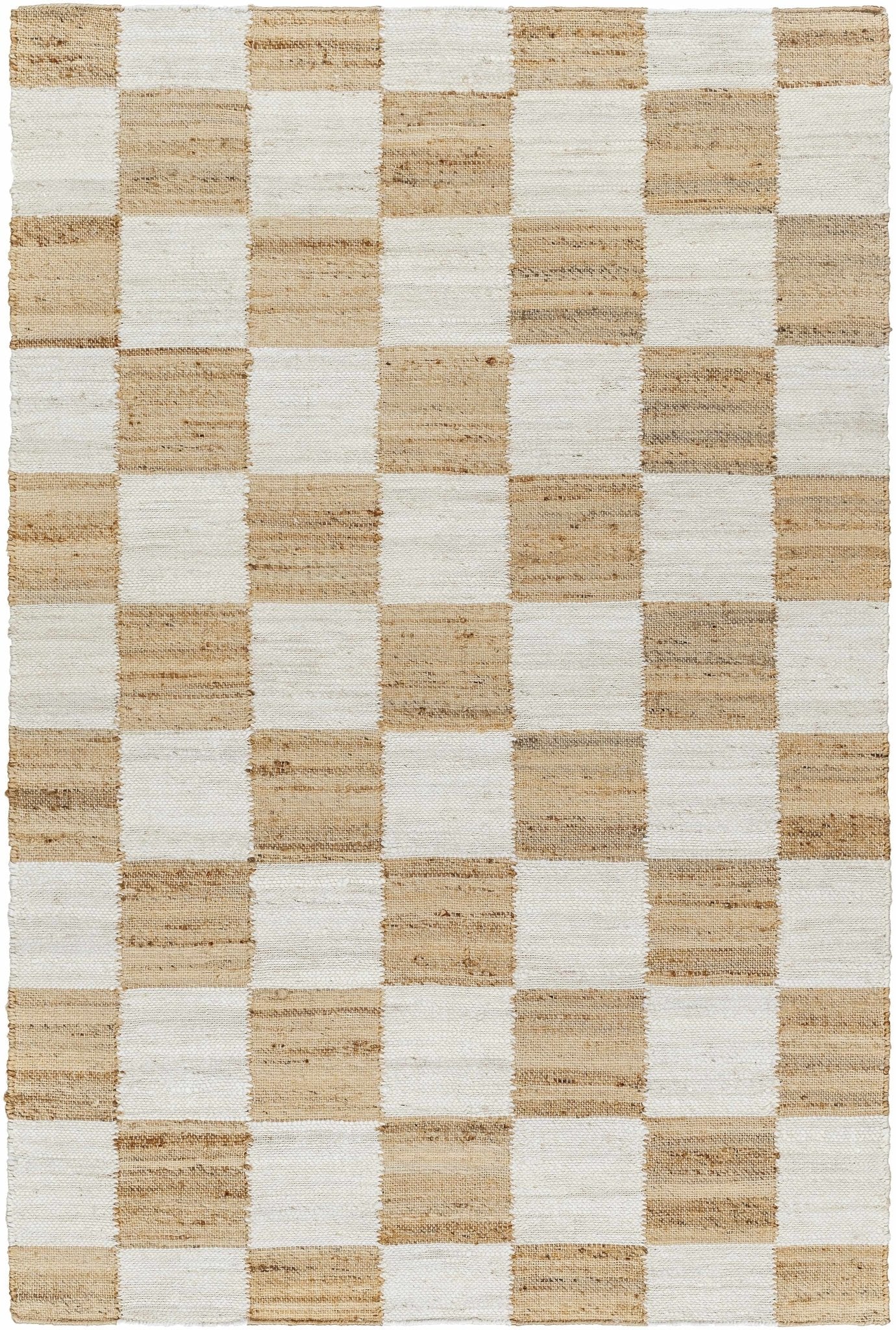 Tyhir Checkered Jute Rug - Quahog Bay Bedding
