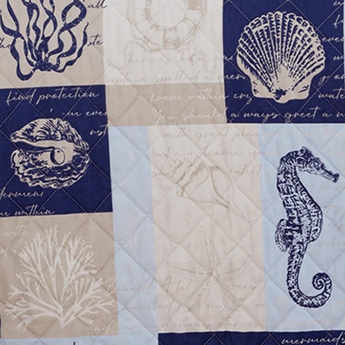 Universal V Berth Nautical Seascape Patchwork Quilt Set 3PC - Quahog Bay Bedding