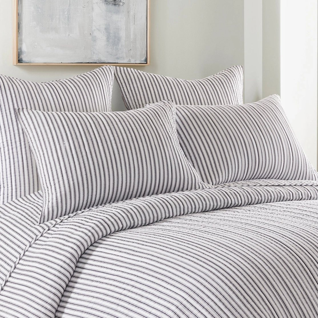 Universal V Berth Tobago Stripe Reversible Boat Quilt Set - Boat Bedding - Quahog Bay Bedding