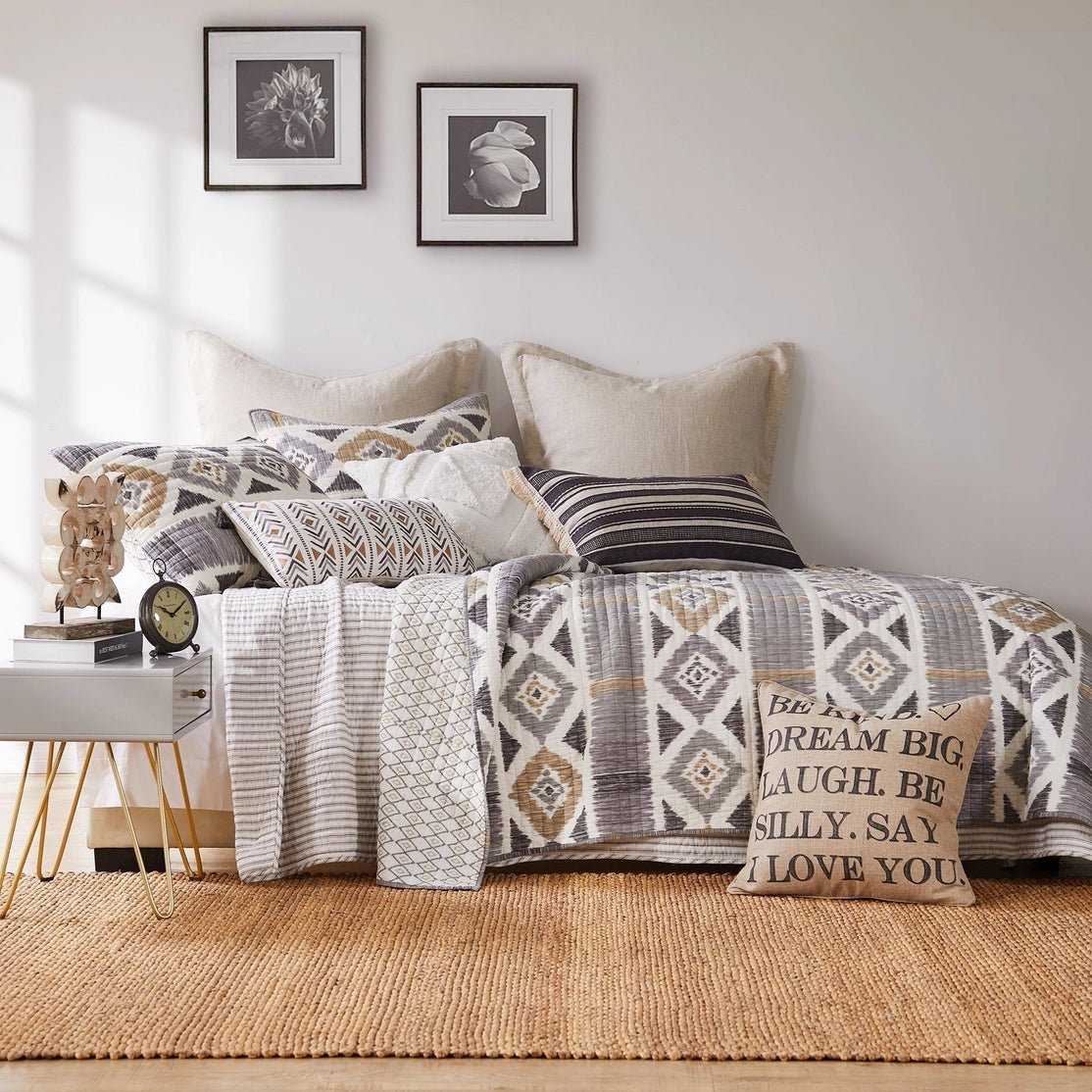 Universal V Berth Tobago Stripe Reversible Boat Quilt Set - Boat Bedding - Quahog Bay Bedding