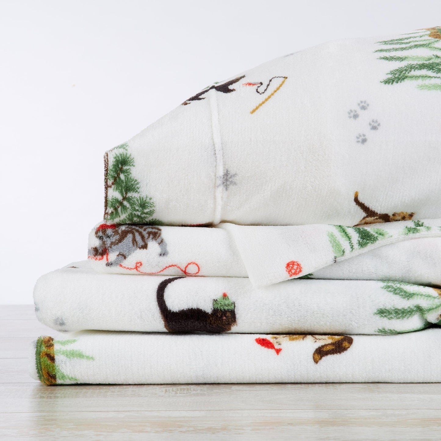 Velvet Luxe Printed Plush Sheet - Winter & Christmas Themed Bedding - Quahog Bay Bedding