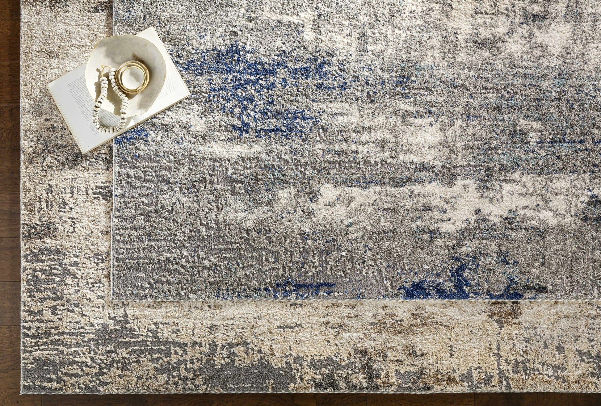 Vesper Textured Beige & White - Plush Area Rugs - Quahog Bay Bedding