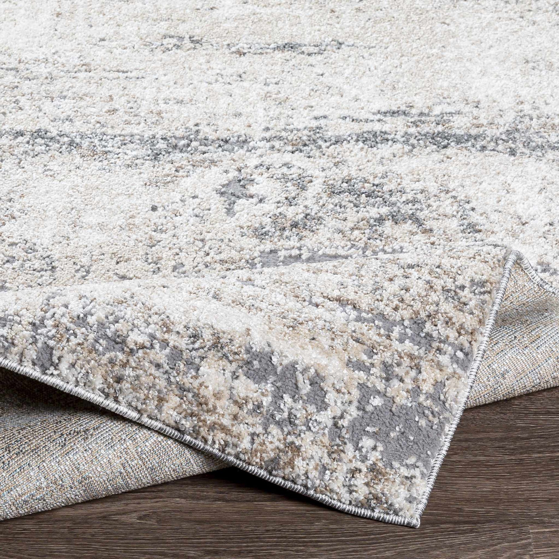 Vesper Textured Beige & White - Plush Area Rugs - Quahog Bay Bedding