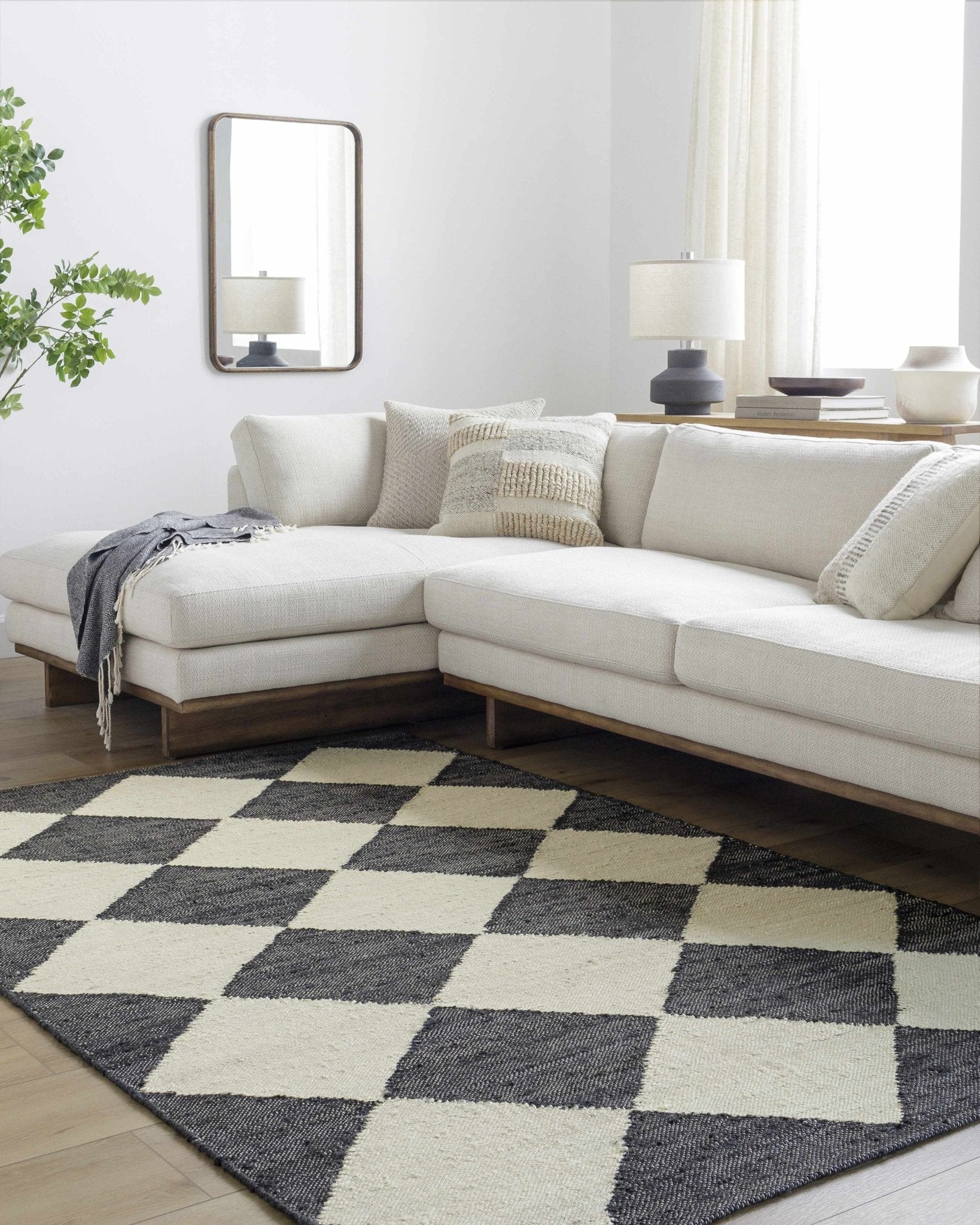 Vivir x Livabliss Antho Black Diamonds Jute Rug - Quahog Bay Bedding