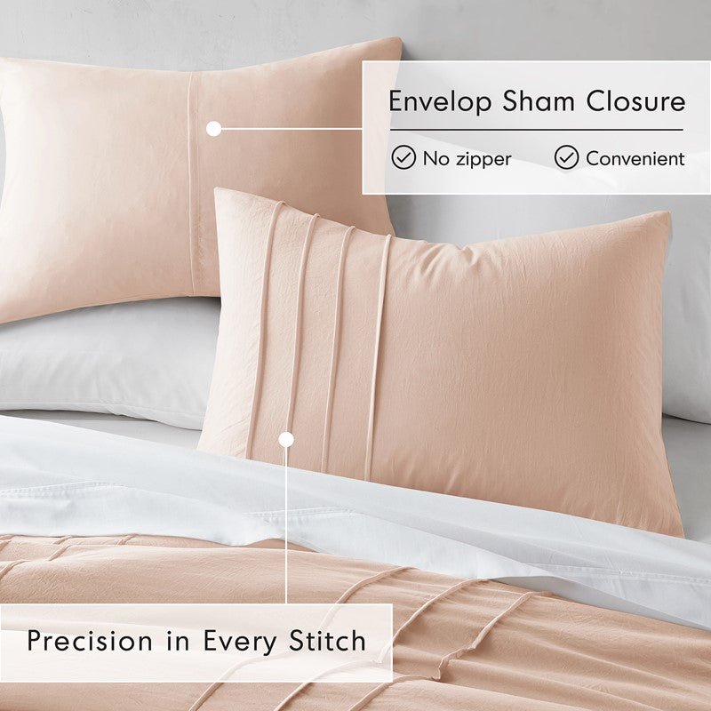 Walker Soft Washed Pleated Comforter Set - Blush - Quahog Bay Bedding