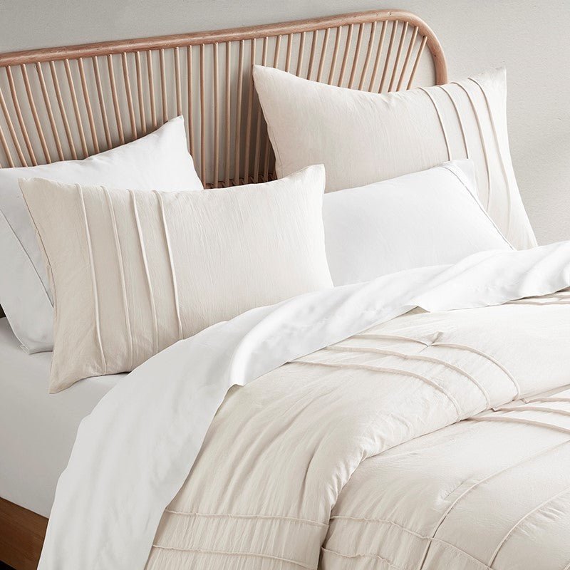 Walker Soft Washed Pleated Comforter Set - Neutral - Quahog Bay Bedding