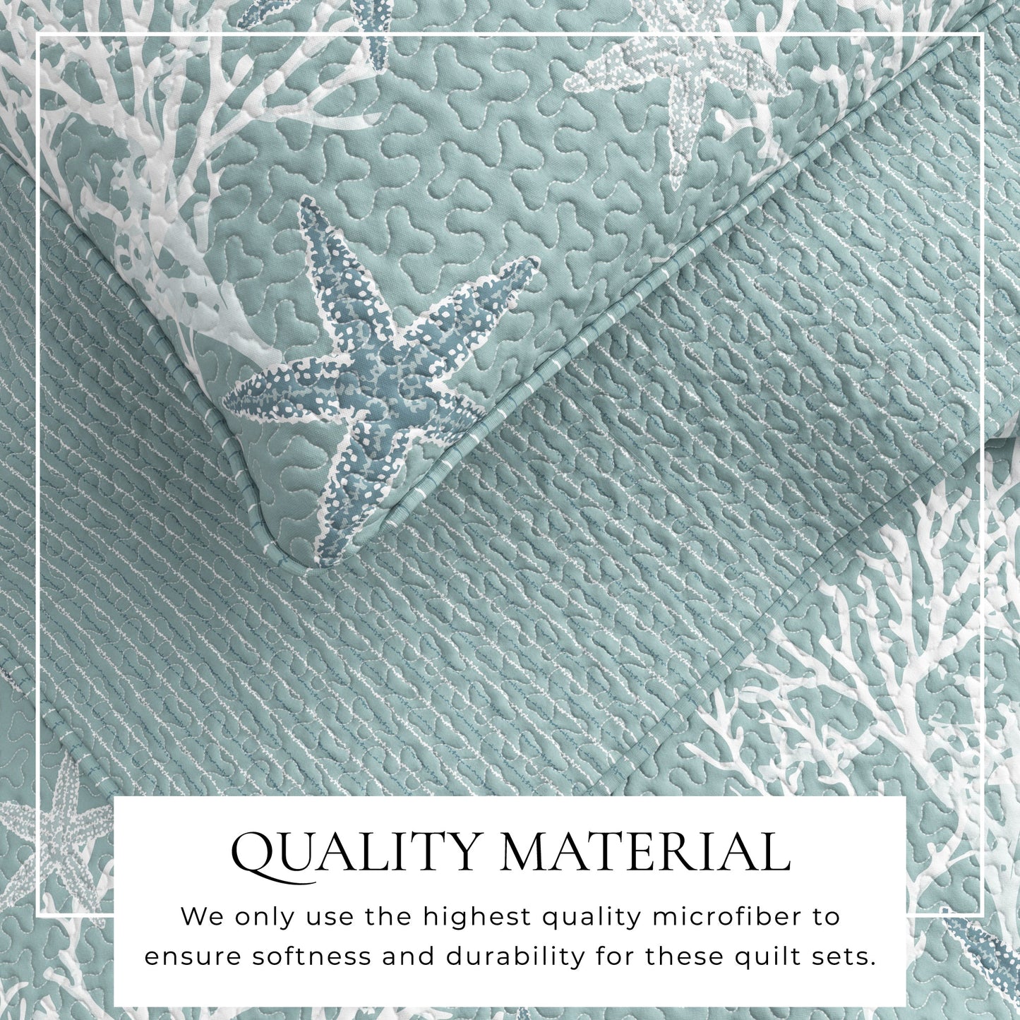 Fenwick Teal Coral Quilt Set - Coastal Quilts