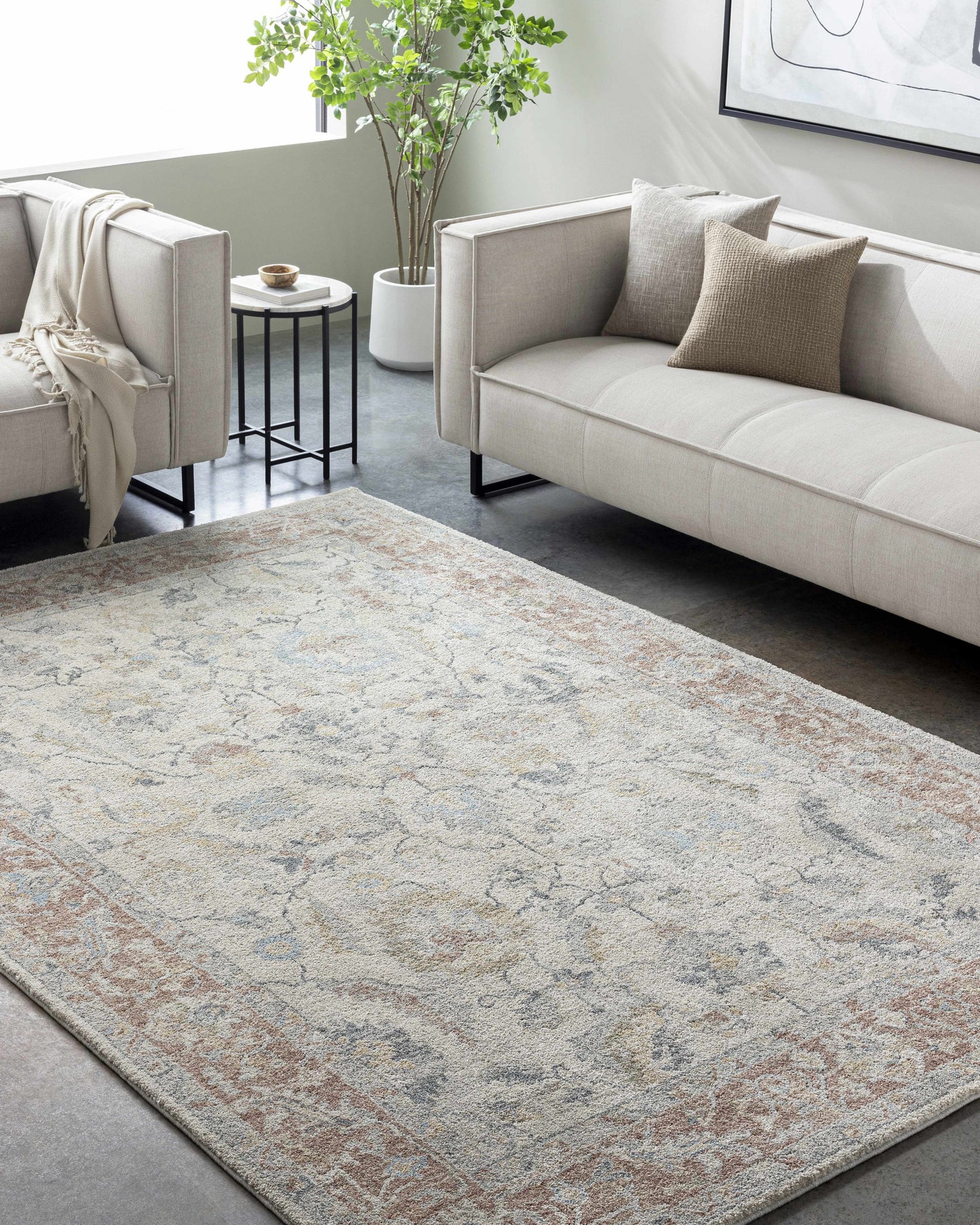 Yetta Beige Thick Luxe Area Rug