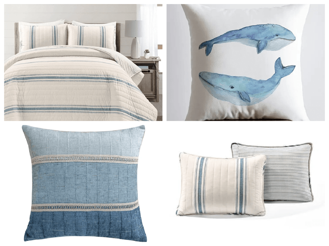 Coastal Bedding Ideas - Blue & White Inspired - Quahog Bay Bedding