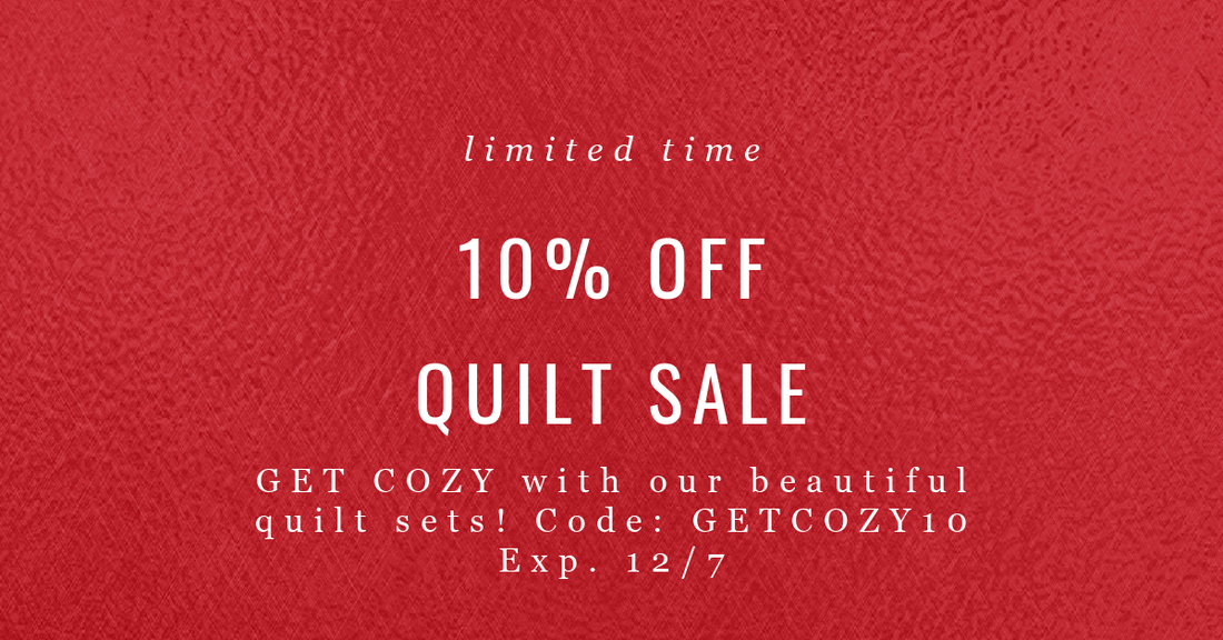 QUILT SALE! GET COZY AND SAVE WITH A 10% OFF COUPON!  Quahog Bay Bedding
