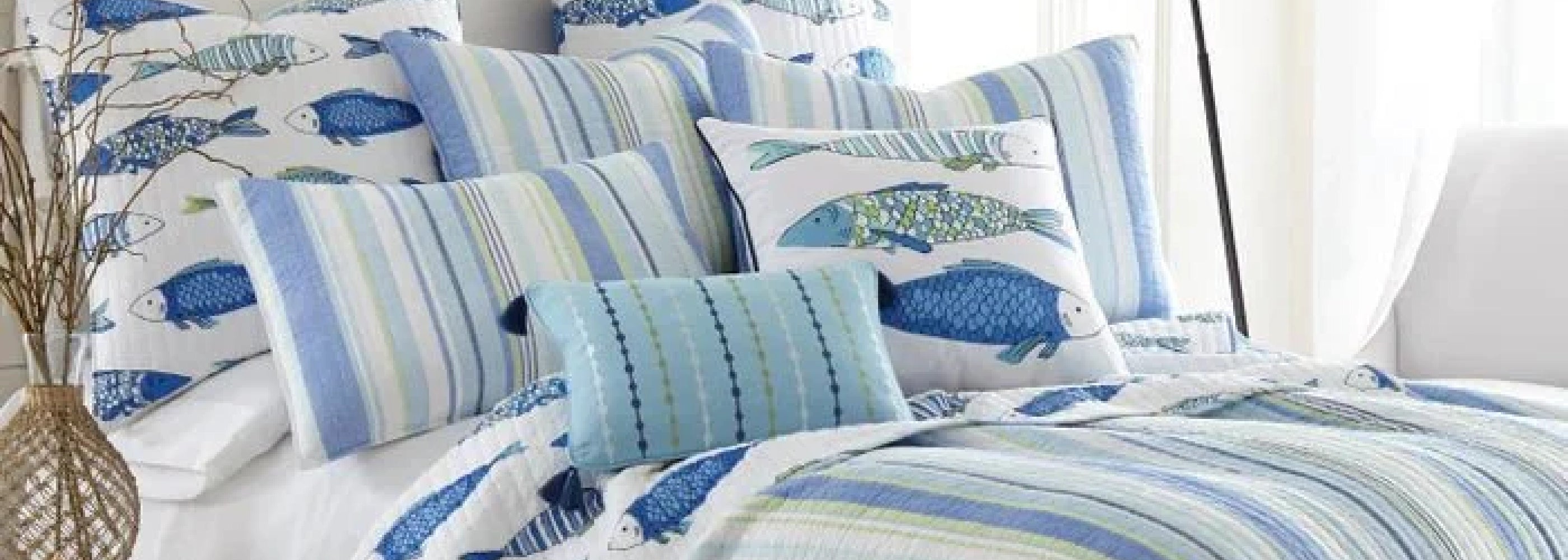 Fish Bedding | Coastal Bedding Sets | Quahog Bay Bedding