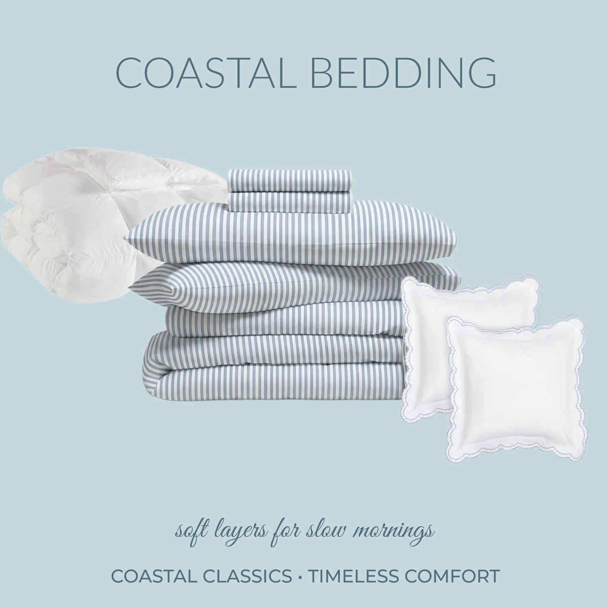 Luxe Australian coastal bedding collage