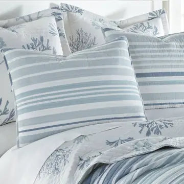 Truro Quilt Set - Beautiful Coastal Bedding Set - Blue