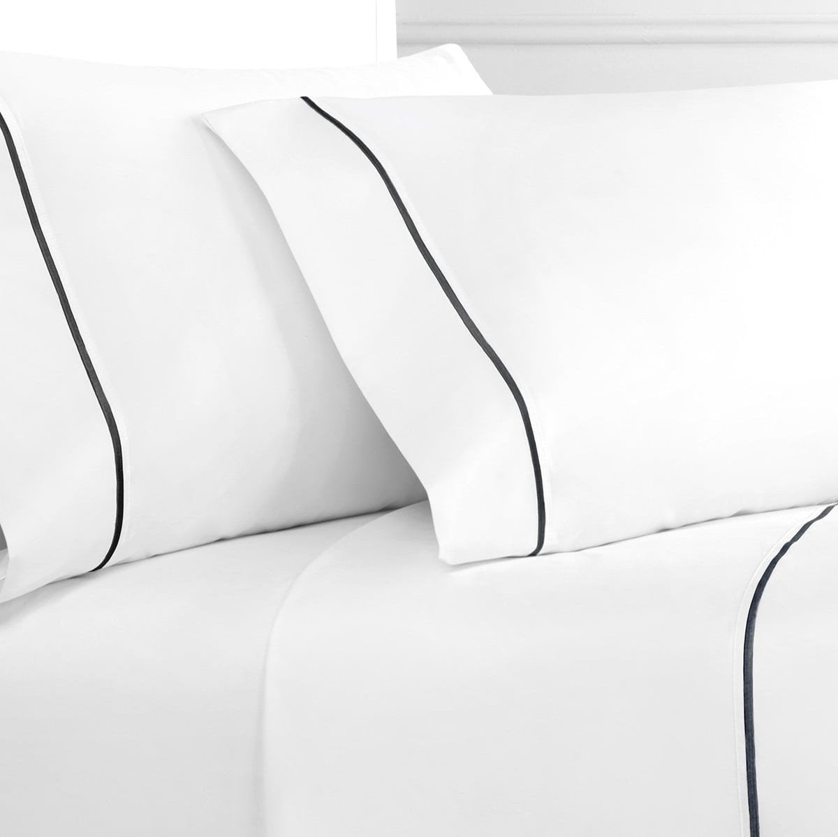 Single Stripe Embroidered 300TC 100% Cotton Percale Sheet Set