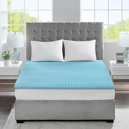 1.5" Gel Memory Foam All Season Reversible Cooling Mattress Topper