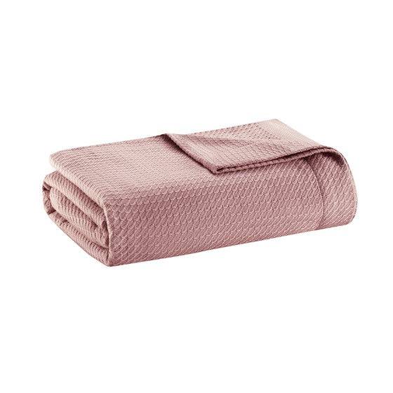 100% Certified Egyptian Cotton Blanket - Blush Blanket - Geometric Patterned Blanket - Quahog Bay Bedding
